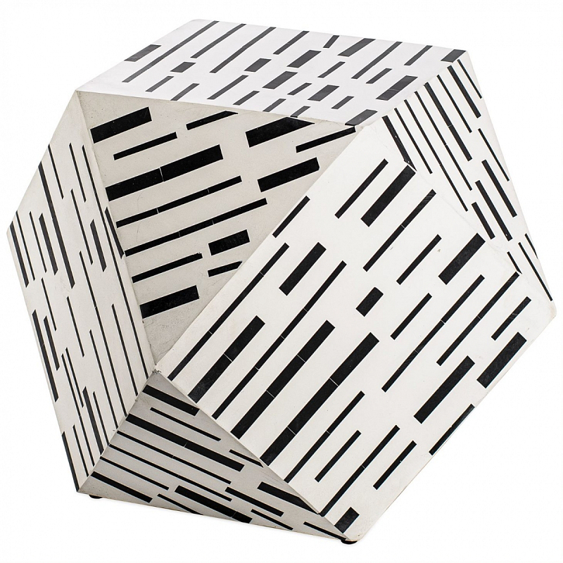 Табурет Black&white Indian Bone Inlay stool Черно-белый в Санкт-петербурге | Loft Concept 