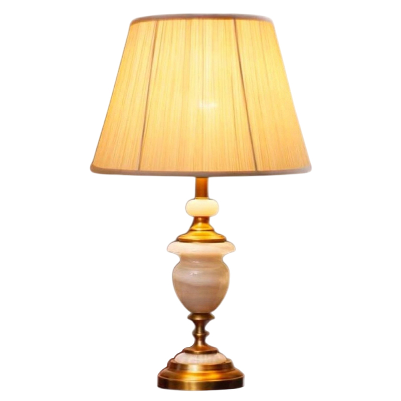 Настольная лампа керамическая с тканевым абажуром Millennium Бронза Белый в Санкт-петербурге | Loft Concept 