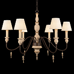 Люстра на металлическом основании с 6-ю белыми тканевыми абажурами Terrain варинант исполнения - 6 | Loft Concept в Санкт-петербурге