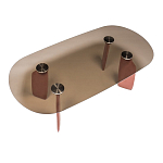 Обеденный стол со стеклянной столешницей и розовыми ножками с тканевой обивкой Wrigley варинант исполнения - 1 | Loft Concept в Санкт-петербурге