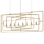 Люстра золотая из пересекающихся прямоугольных элементов Thin Intersecting Rectangles варинант исполнения - 2 | Loft Concept в Санкт-петербурге