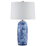 Настольная лампа керамическая с бело-синими мазками Painterly Strokes варинант исполнения - 3 | Loft Concept в Санкт-петербурге