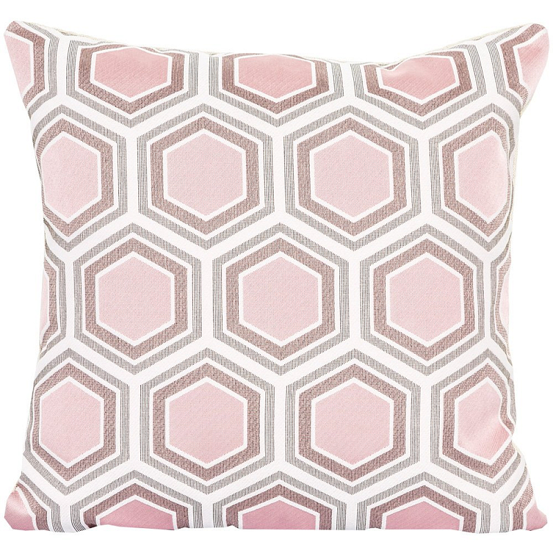 Подушка Hexagon Pink Geometry Белый Розовый пастельный в Санкт-петербурге | Loft Concept 