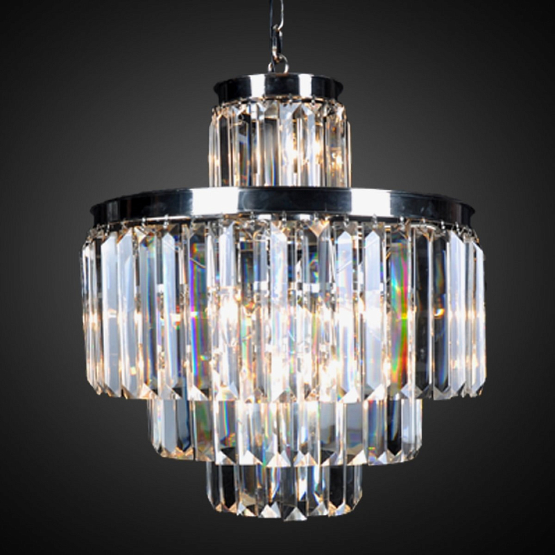 Люстра RH 1920s Odeon Clear Chandelier 50/4 Прозрачное Стекло Хром в Санкт-петербурге | Loft Concept 