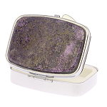 Таблетница карманная прямоугольная с 2-мя отделениями с зеркалом и накладкой из натурального камня Флюорит Silver Stone Pillboxes варинант исполнения - 2 | Loft Concept в Санкт-петербурге