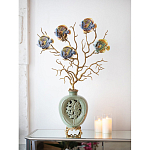 Ваза зеленая с бронзовыми ветвями и фарфоровыми рыбками Eden Garden варинант исполнения - 4 | Loft Concept в Санкт-петербурге