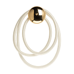 Бра с круглым золотистым основанием и белыми изогнутыми световыми линиями Luke Lampco Tracer Lamp варинант исполнения - 1 | Loft Concept в Санкт-петербурге