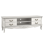 ТВ-тумба белая из массива бука с 4-мя ящиками и 2-мя полками White Provence варинант исполнения - 1 | Loft Concept в Санкт-петербурге