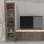 Витрина левая 1-дверная с ящиком и 5-ю белыми полками Harper Line варинант исполнения - 1 | Loft Concept в Санкт-петербурге