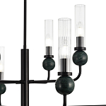 Люстра с 8-ю плафонами в форме стеклянных трубок и мраморных декоративных элементов Montreal варинант исполнения - 5 | Loft Concept в Санкт-петербурге