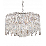 Люстра круглая с хрустальными подвесками на серебряном каркасе Roul Crystal Light варинант исполнения - 5 | Loft Concept в Санкт-петербурге