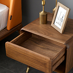 Прикроватная деревянная тумба с ящиком и нишей для хранения Moon Walnut Furniture варинант исполнения - 2 | Loft Concept в Санкт-петербурге