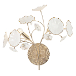 Бра с белыми лепестками из керамики и прозрачными хрустальными цветками Wintery flovers варинант исполнения - 1 | Loft Concept в Санкт-петербурге