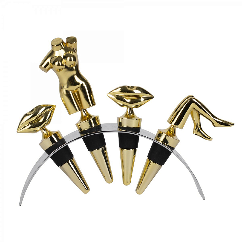 Набор пробок для бутылок ACOLYTE WINE STOPPER Латунь в Санкт-петербурге | Loft Concept 