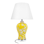 Настольная лампа желтая с изображением белых птиц Flight Among Acacia варинант исполнения - 1 | Loft Concept в Санкт-петербурге