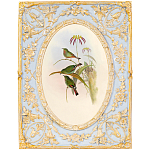 Декоративный постер с изображением птиц в раме с рельефным растительным узором Blooming Birds Poster варинант исполнения - 12 | Loft Concept в Санкт-петербурге