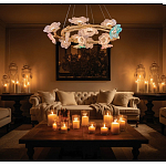 Люстра круглая на золотом каркасе с цветочным декором Miscellaneous herbs варинант исполнения - 7 | Loft Concept в Санкт-петербурге