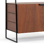 Стеллаж из стали и орехового дерева Derek Wood Rack варинант исполнения - 4 | Loft Concept в Санкт-петербурге