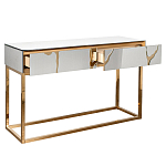 Консоль с ящиками зеркальная с золотым декором Gold Painted Mirror Console варинант исполнения - 2 | Loft Concept в Санкт-петербурге