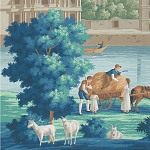 Обои ручная роспись Monuments of Paris Jacquemart on scenic paper варинант исполнения - 2 | Loft Concept в Санкт-петербурге