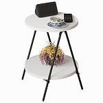 Стол приставной с 2-мя круглыми белыми столешницами ESSEL SIDE TABLE WHITE варинант исполнения - 1 | Loft Concept в Санкт-петербурге