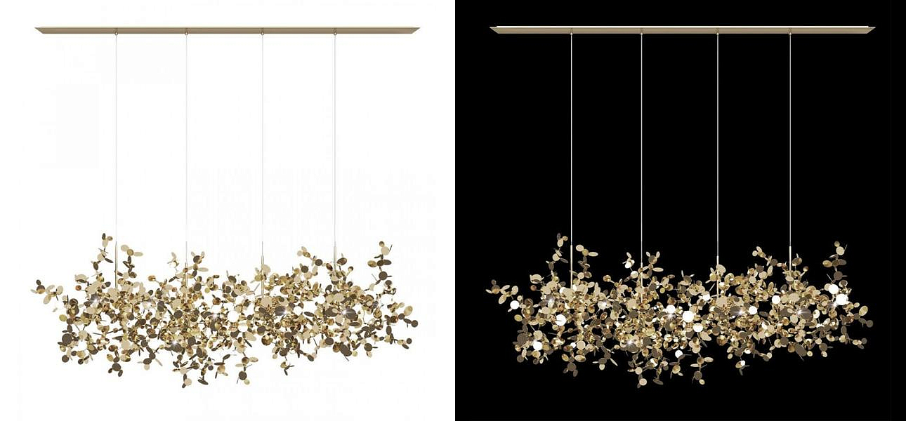 Люстра Terzani Argent Suspension Linear Gold длина 120 см Люстра Terzani Argent Suspension Linear Gold длина 120 см - Loft-Concept в Санкт-петербурге