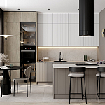 Кухонный гарнитур с фасадом в полоску Rainier Kitchen Set варинант исполнения - 1 | Loft Concept в Санкт-петербурге