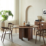 Стол обеденный круглый с двойной столешницей Walnut Wood Table варинант исполнения - 2 | Loft Concept в Санкт-петербурге