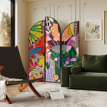 Ширма цветочный принт Colored Partition варинант исполнения - 3 | Loft Concept в Санкт-петербурге