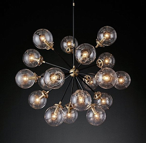 Люстра RH Bistro Globe Clear Glass Burst Chandelier 16
