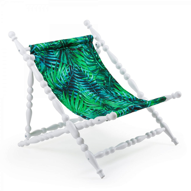 Стул Seletti Heritage Foldable Deckchair Leave white Белый Зеленый в Санкт-петербурге | Loft Concept 