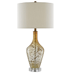 Настольная лампа с тканевым абажуром в форме цилиндра Thin Neck варинант исполнения - 2 | Loft Concept в Санкт-петербурге