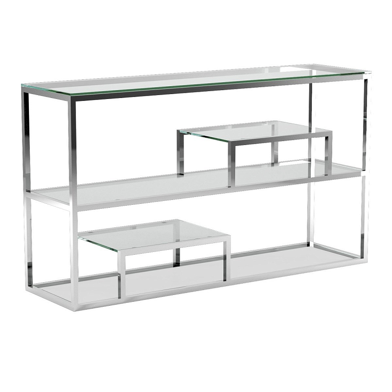 Консоль Step Console Silver Серебряный Прозрачный (Transparent) в Санкт-петербурге | Loft Concept 