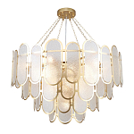 Люстра с многослойным эффектом из овальных элементов из непрозрачного стекла Conformation варинант исполнения - 4 | Loft Concept в Санкт-петербурге