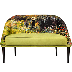 Диван двухместный из натурального бука с цветочным принтом Impressionism in Art варинант исполнения - 1 | Loft Concept в Санкт-петербурге