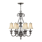 Люстра с 7-ю кремовыми текстильными абажурами Hinkley варинант исполнения - 2 | Loft Concept в Санкт-петербурге