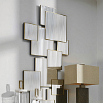 Золотое зеркальное панно из зеркальных квадратов Overlapping варинант исполнения - 2 | Loft Concept в Санкт-петербурге