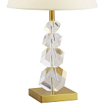 Настольная лампа с абажуром и основанием из хрусталя Neri Crystal Cubes Brass Table Lamp варинант исполнения - 2 | Loft Concept в Санкт-петербурге