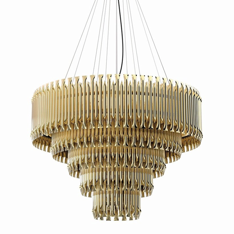 Люстра MATHENY CHANDELIER 5 SUSPENSION by DELIGHTFULL Gold Глянцевое золото матовое золото в Санкт-петербурге | Loft Concept 