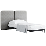Кровать с большим мягким изголовьем Unity Grey Bed варинант исполнения - 8 | Loft Concept в Санкт-петербурге