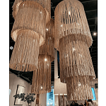 Люстра круглая трехъярусная из бахромы Milk Gradient Braided Fringe варинант исполнения - 5 | Loft Concept в Санкт-петербурге