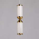 Подвесной светильник с двумя белыми рифлеными цилиндрическими плафонами Golden Swirl варинант исполнения - 4 | Loft Concept в Санкт-петербурге