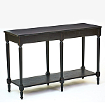 Консоль черная из массива березы с полкой и двумя ящиками Vintage варинант исполнения - 3 | Loft Concept в Санкт-петербурге