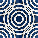 Дизайнерская плитка с узором Круги синяя варинант исполнения - 1 | Loft Concept в Санкт-петербурге