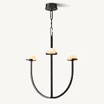 Люстрас 3-мя мраморными плафонами в форме купола Light Warm Light варинант исполнения - 3 | Loft Concept в Санкт-петербурге