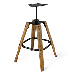 Барный стул со спинкой и подлокотниками на 4-х коричневых деревянных ножках Бежевый Велюр Ava Charm варинант исполнения - 6 | Loft Concept в Санкт-петербурге