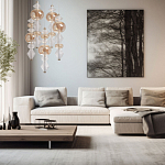 Люстра с плафонами из прозрачного и янтарного стекла в виде шаров и ромбов Gabriel Scott Luna варинант исполнения - 12 | Loft Concept в Санкт-петербурге