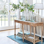 Деревянная консоль из массива дерева с двумя ящиками Oak Margery Provence Console Table варинант исполнения - 3 | Loft Concept в Санкт-петербурге