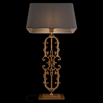 Настольная лампа на ажурном чугунном основании с тканевым серым абажуром Openwork Lamp варинант исполнения - 4 | Loft Concept в Санкт-петербурге