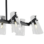 Люстра светодиодная с 8-ю прозрачными плафонами из акрила и стали Glass Cylinder Black варинант исполнения - 5 | Loft Concept в Санкт-петербурге